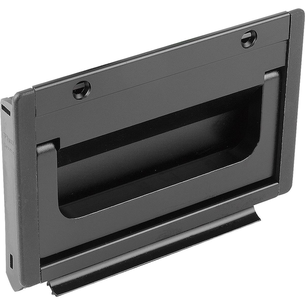 Recessed Handle Fold-Down, L=167, H=90, Form:B, Screw On Aluminum, Black Anodized, Comp:Polyamide
